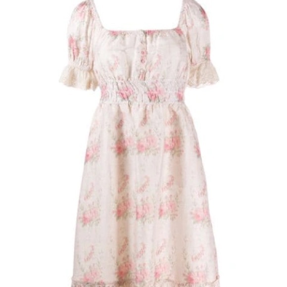 LoveShackFancy Terrence Floral Midi Dress in Dolce - Picture 2 of 10